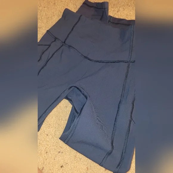 Lululemon All The Right Places Crop. 23” length. Dark Blue  Pockets. - Picture 2 of 6